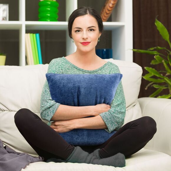 2pcs Chenille Throw Pillow Covers Soft Cushion Covers Water Repellent 16x16 Inch - Picture 4 of 6